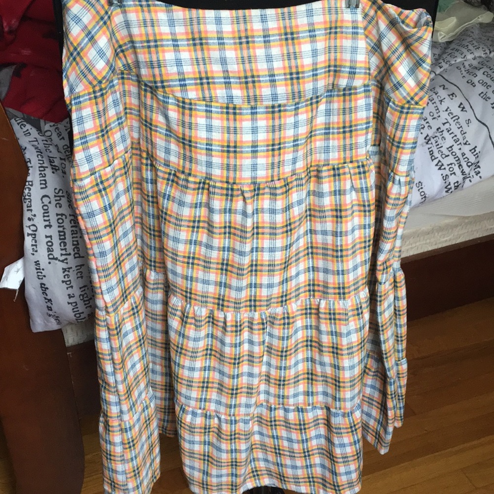 Handmade XL plaid skirt